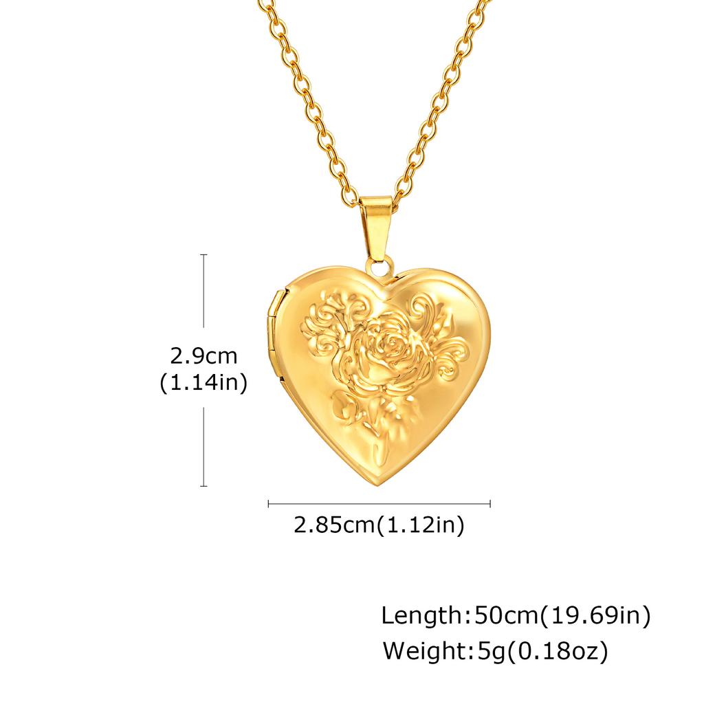 Women's Personalized Heart Pendant Necklace, Customized Photo Locked Necklace Jewelry, Anniversary Party Birthday Gift