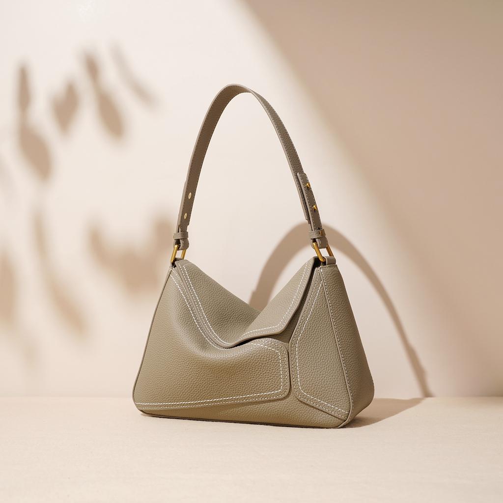 Neue vielseitige Tragetasche aus Rindsleder, Unterarm-Pendeltasche, Leder-Damentasche, Schulter-Umhängetasche