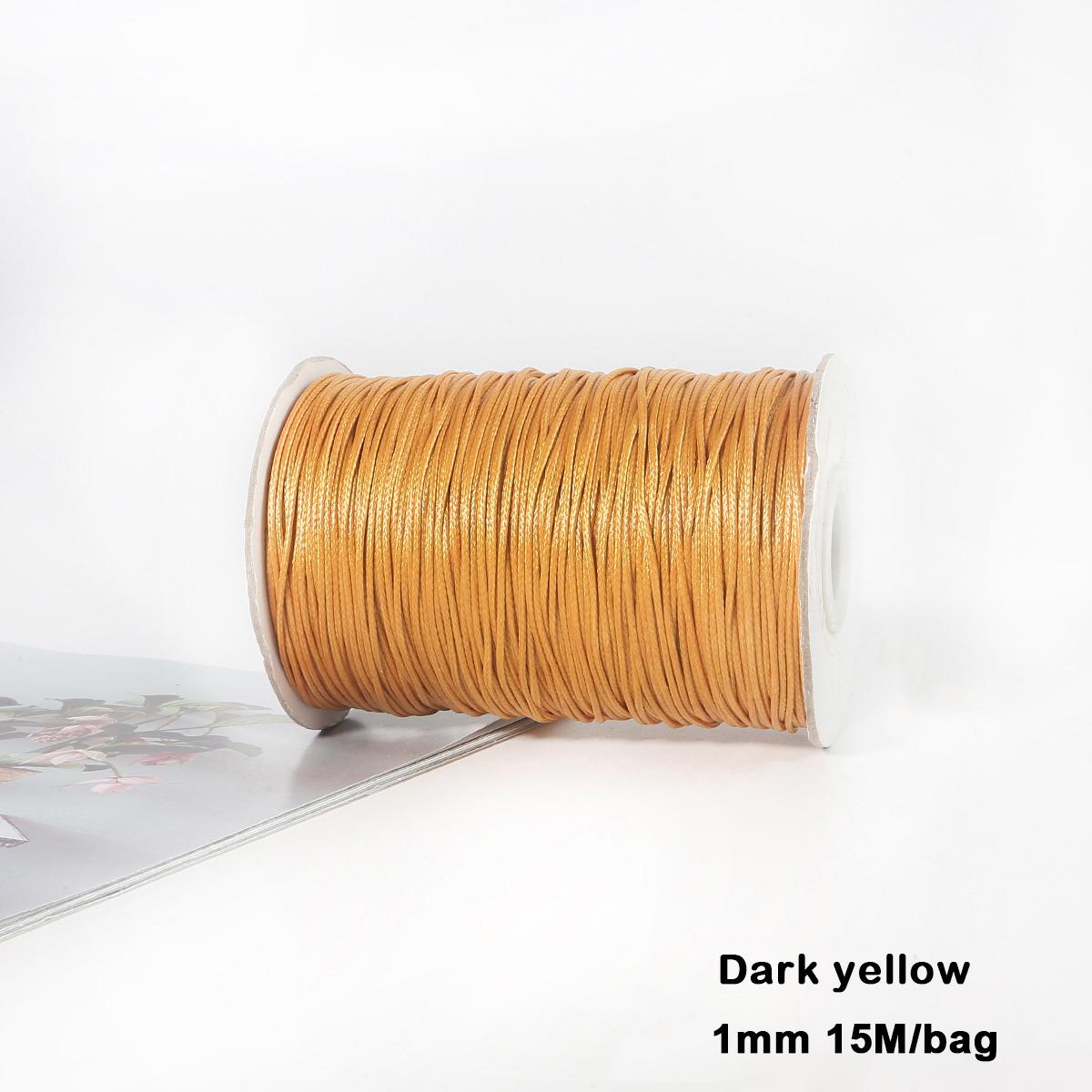 

Разноцветные вощеные хлопковые шнуры для макраме, ювелирные бусины, изготовление ювелирных изделий своими руками 1mm 15meter темно-желтого