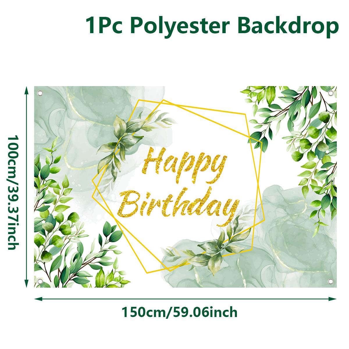 

Eucalyptus Leaves Green Birthday Polyester Background Birthday Party Decor Kids Wedding Birthday Party Supplies Baby Shower