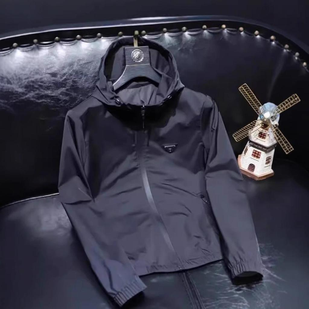 Kurtka męska z kapturem w stylu europejskim 2024: Lekki luksus, modny, prosty – idealny na wiosnę/jesień