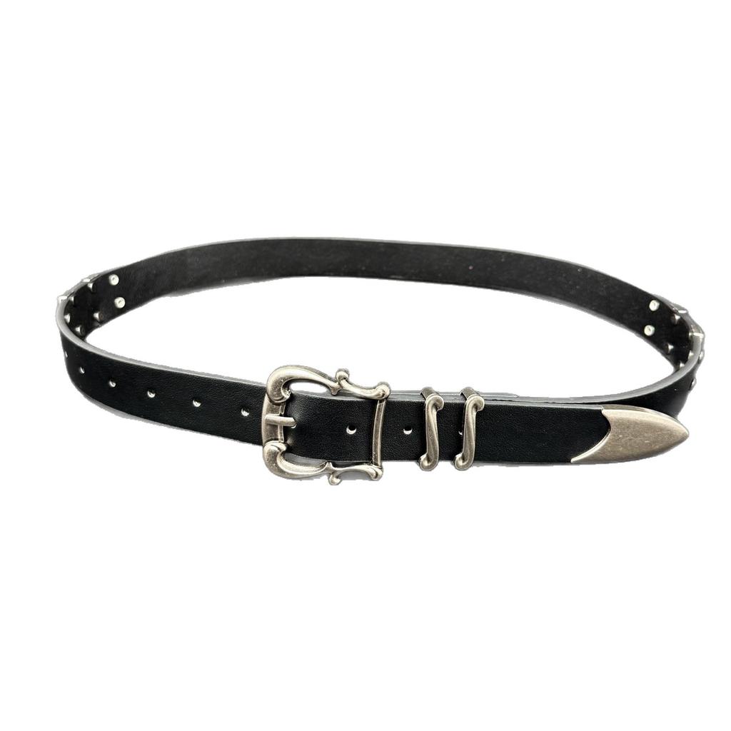Pin Buckle Belt Couple Men's and Women's Belts Punk Retro Rivet Belts