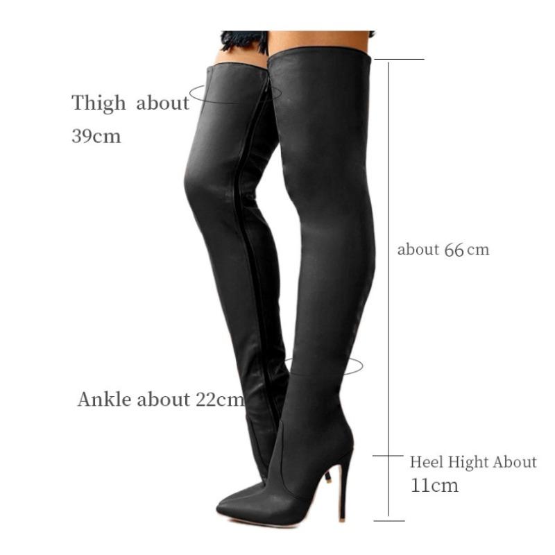 New Over Knee Boots Women's Pointed High Heel Fashion Women's Elastic Boots Plus Size 43 Female Long Boots Zapatos De Mujer