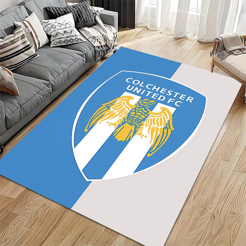Blue and White Eagle Crest Carpet suitable as a non-slip mat for the living room or bedroom sofa
