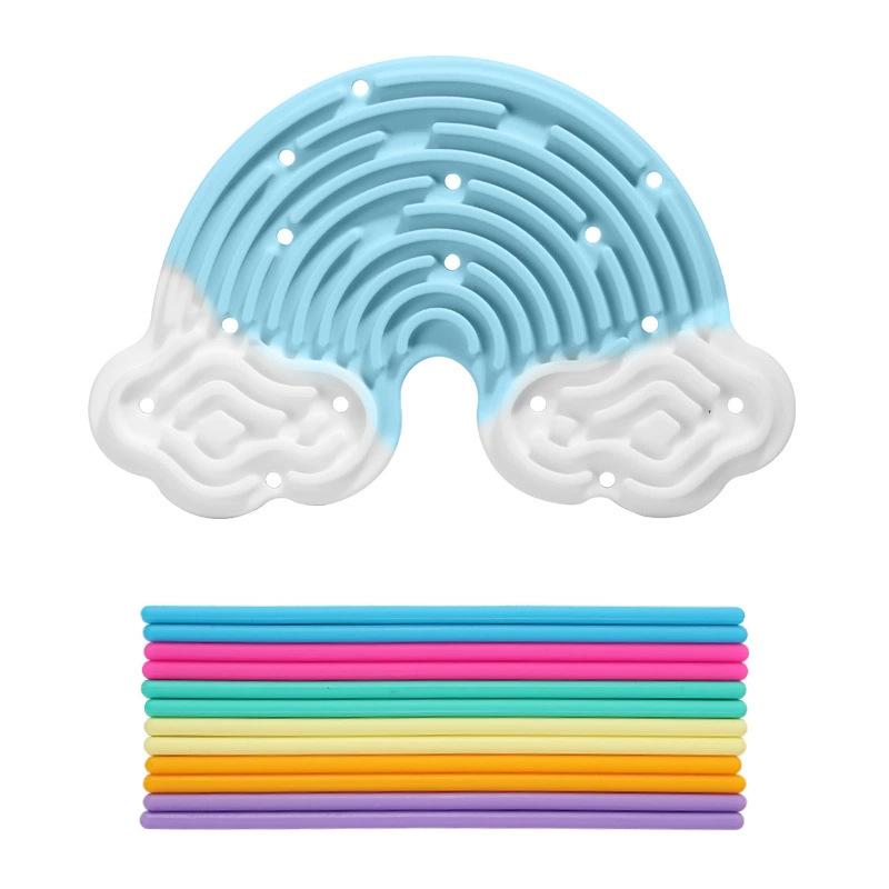 

Silicone Space Sensory Decompression Board Portable Finger Decompression Toy Suitable For Stress Anxiety Hyperactivity Disorder синій