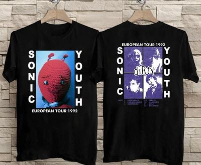 Vintage 1992 Sonic Youth DIRTY European Tour T-Shirt.