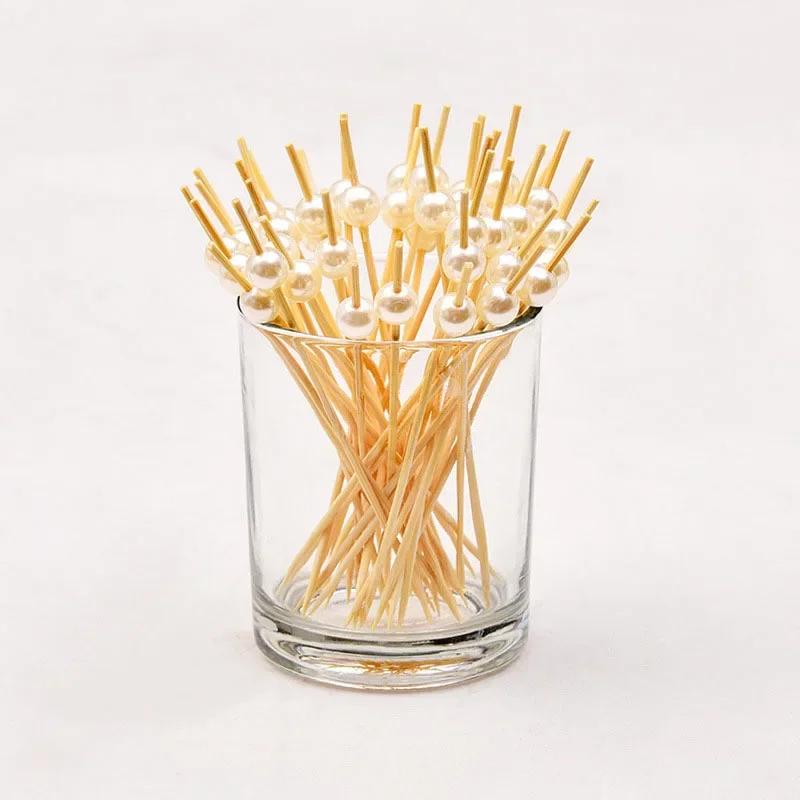100PCS  Fruit Stick Bamboo Pick Buffet Cupcake Fruit Fork Party Dessert Salad Stick Cocktail Skewer For Wedding Decor