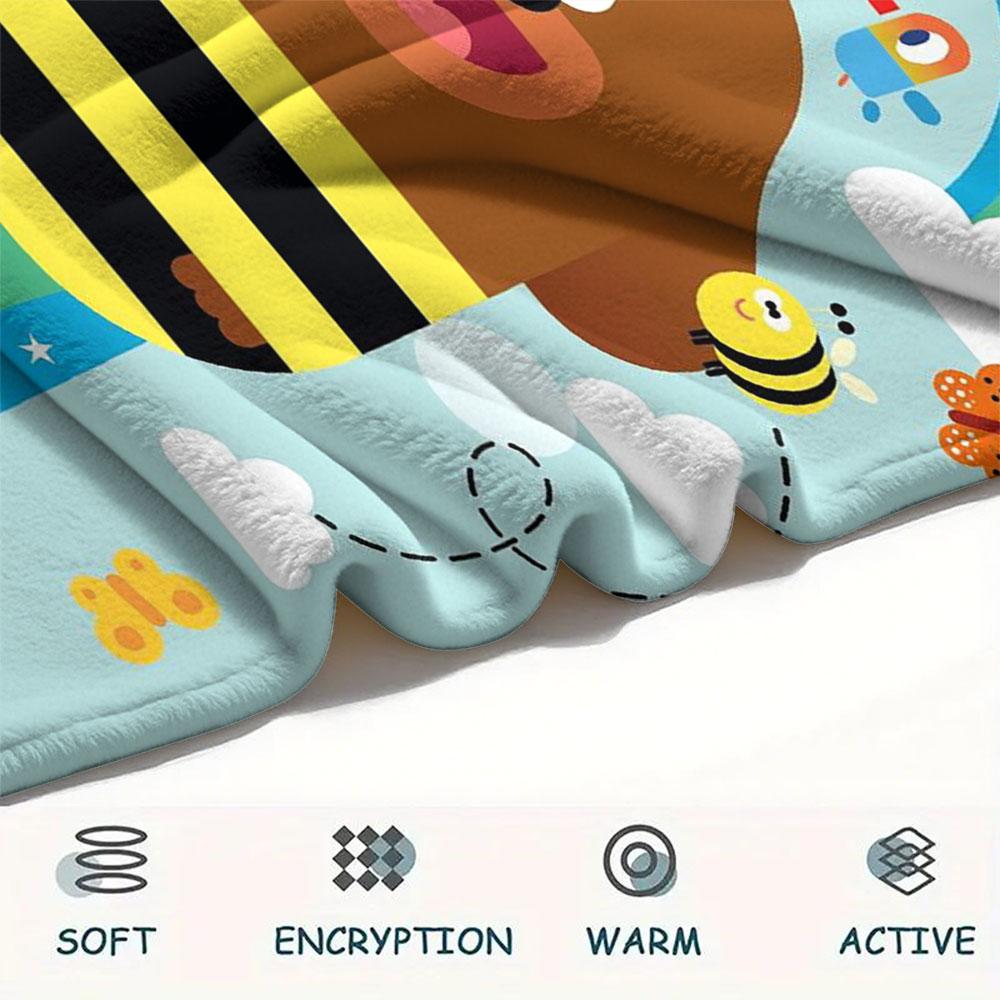 1PC Hey Duggee Patterned Flannel Blanket Suitable For All Seasons for Home Decor Warmth and Comfort Gifts Holiday Present