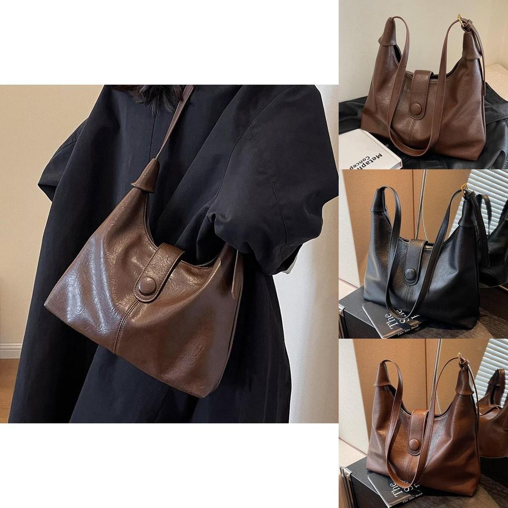 Fashionable Vintage Large Capacity Tote Bag For Women Stylish Soft Leather Design