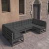 Day and Night - Day and Night 6-piece Garden Furniture Set with Black Pine Wood Cushions