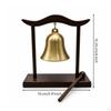 Tisch-Achtsamkeitsglocke mit Klöppel | Dekorativ, Glocke Holzständer, für Meditation