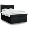 VidaXL Slatted Bed Base with Mattress Black 140x190 Cm Fabric 3293584