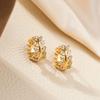 Luxury Zircon Wheat Ear Studs – Elegant European & American Inspired Earrings