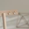 925 Sterling Silver Simple Inlaid Crystal Crown Stud Earrings Women Exquisite Small 14k Gold Plating Jewelry