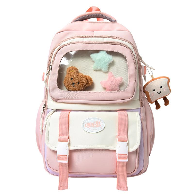 Schoolbag new schoolbag niche design high value three-piece set cute girl backpack large capacity junior high school student backpack