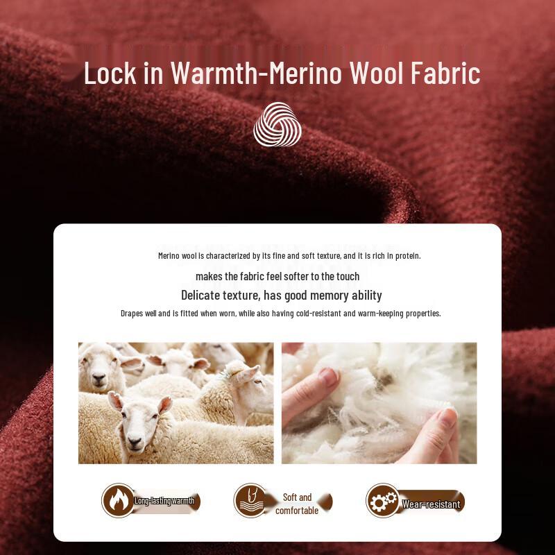 SHANSHAN Men's Autumn Long-Sleeve Merino Blend Polo T-Shirt