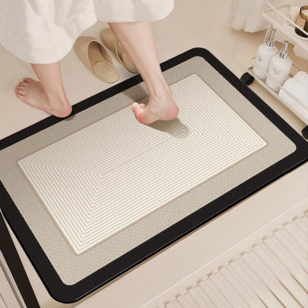 Basit Baskılı Banyo Kalınlaştırma Matı Banyo Kaymaz Halılar Lavabo Küvet Kenarı Yer Halısı Duş Odası Paspası Hafızalı Köpük 3D Ped