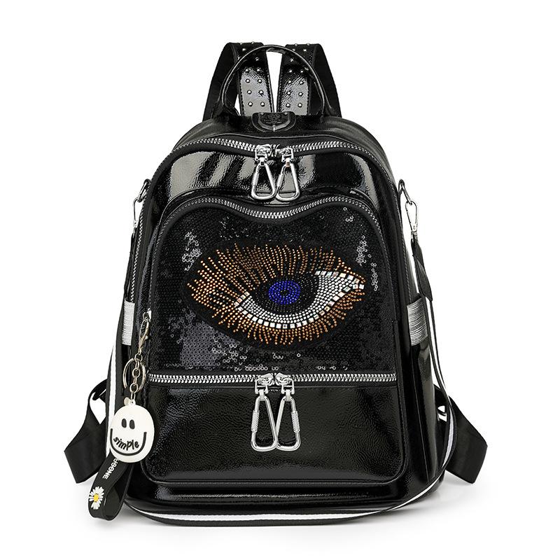 Rucksack Damen Heißer Diamant Pailletten Mode Punk Hohes Gefühl Große Kapazität Reise Persönlichkeit Tasche Baigou Rucksack