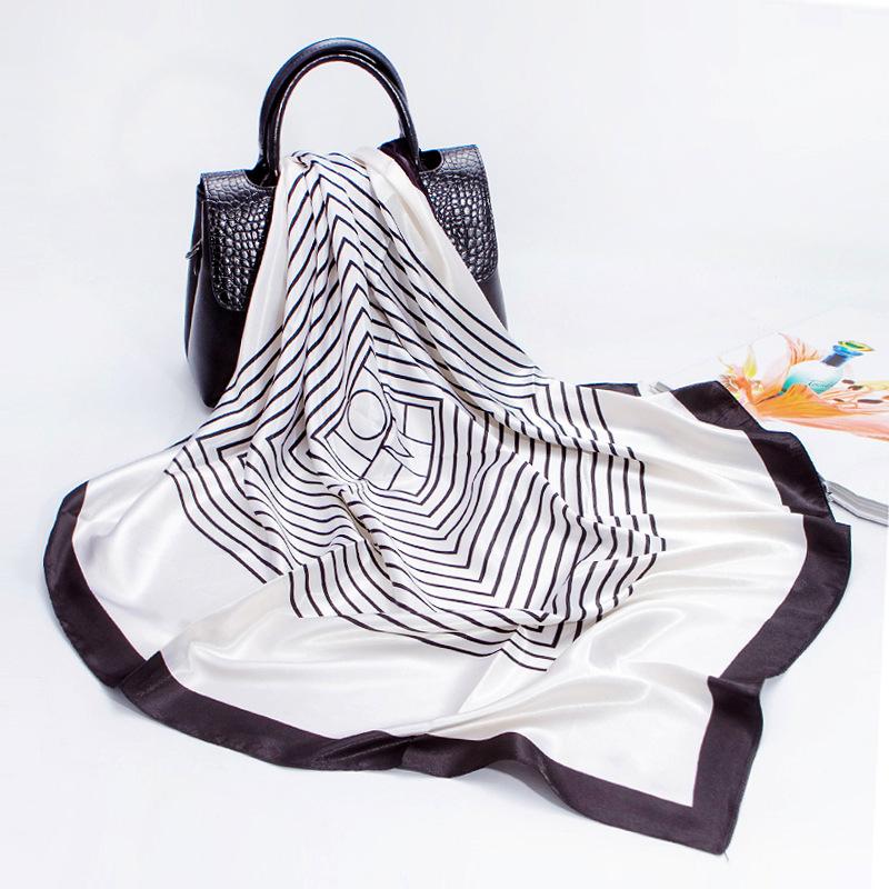 Spring And Summer Satin Long Scarf For Women Sunscreen Shawl Fashionable Beauty Scene Satin Long Scarf Versatile Travel Scarf