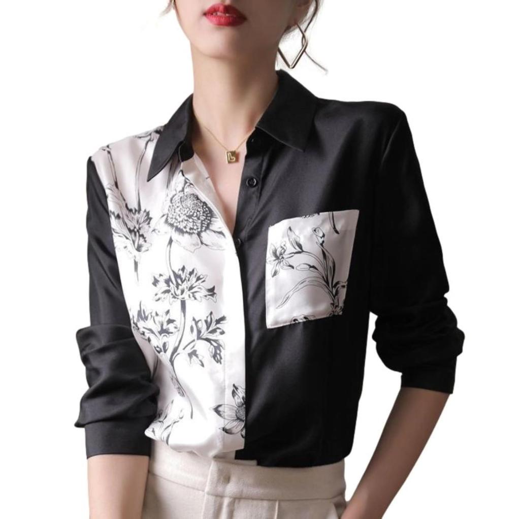Monochrome Print Long Fly Wide Chest Mannish 10 Work Electronic Entrance Ceremony No Suit No for Pretty Print Office 30 Black Graduation Black