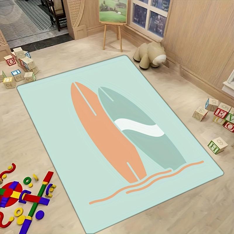 

Summer Surfboard Theme Flannel-printed floor mats are slip-resistant Suitable for living room bedroom terrace garden carpets 60x90cm