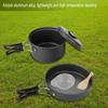8PcsCelsiusset Portable Outdoor Travel Camping Picnic Cookware Cooking Pot Pan Bowel Set(Black)