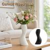 Plastic Imitation Ceramic Vase Wave Shape Curved Wave Vase Durable Flower Vase  Home Decoration