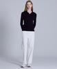 BASIC HOUSE Women'S Collared Long-Sleeve Sweater Navy Lykt7203