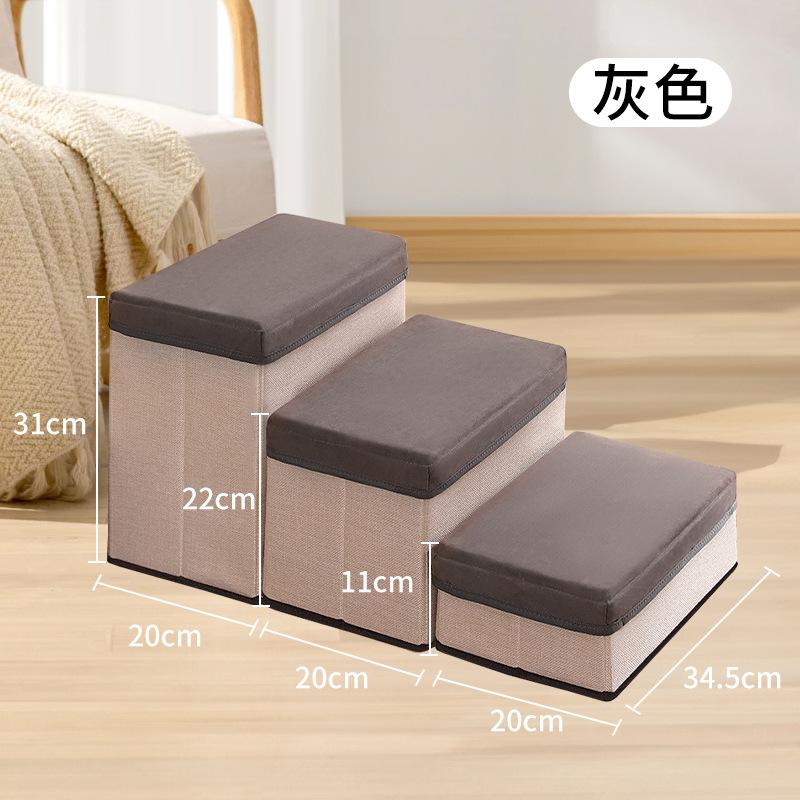 Portable Pet Steps Dog Stairs Climbing Ladder Steps 3-Tier Foldable Thickened Anti-slip Storable Dog Climbing Stairs for Bed