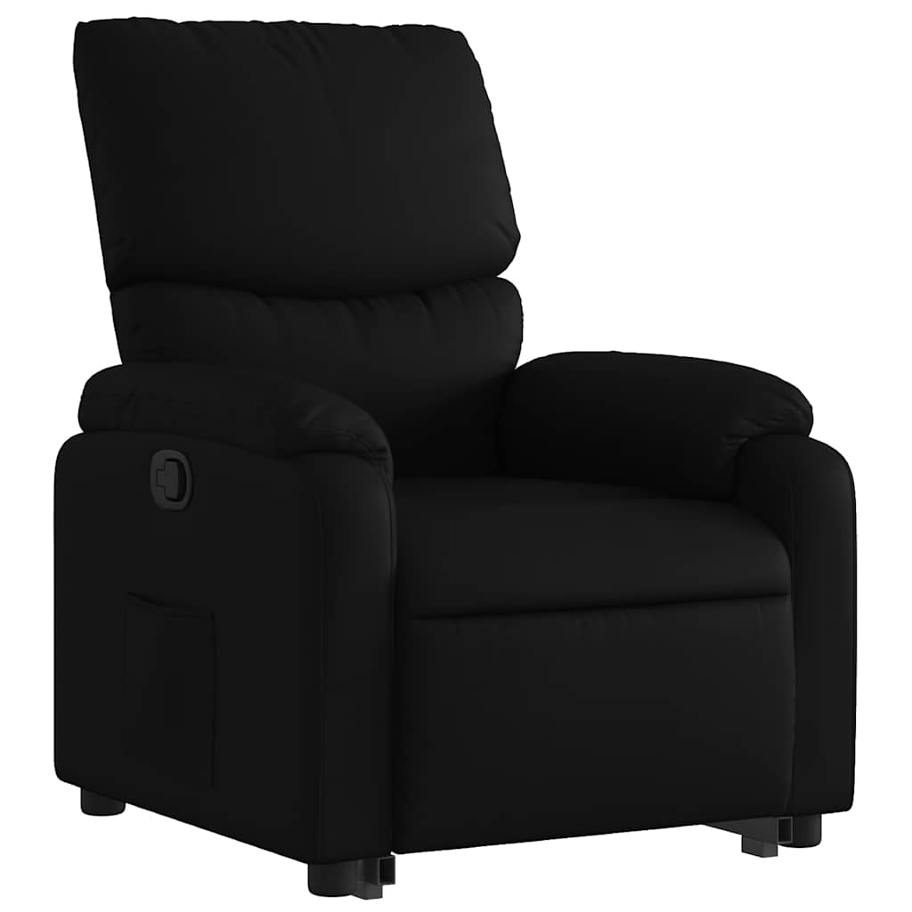 Vidaxl Poltrona Alzapersona Reclinabile, Nera, Rivestita in Ecopelle