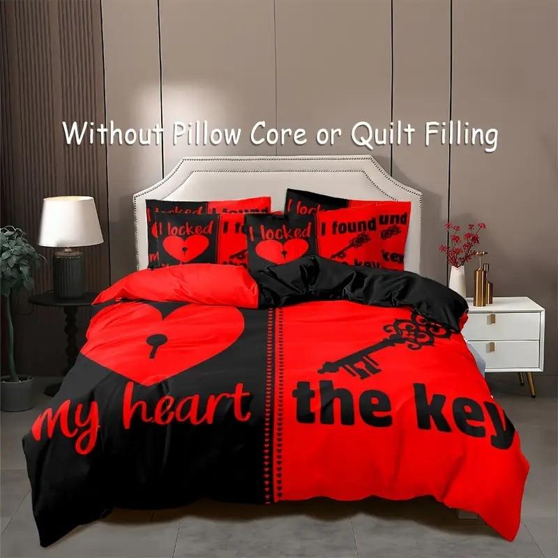 Comforter King Queen Black And Red Crown Design Comforter Soft Aesthetic Elegant Modern Bedding Set With 2 S