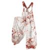 Women's Summer Overalls Floral Print Vintage Jumpsuit (Non-Adjustable Straps)