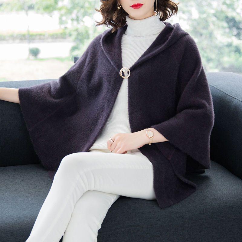 

Накидка шаль женская короткая осень и зима толстый кардиган плащ плечо женский вязаный свитер one size