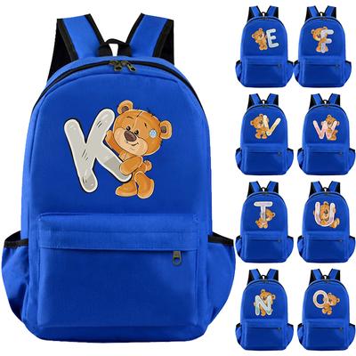 Batoh Little Bear 26 anglických písmen školní taška pro dívku Chlapec Velkokapacitní taška na knihy pro dítě Back To School