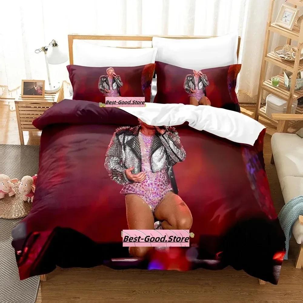 Pink Singer Tour Bedding Set Single Twin Full Queen King Size Bed Set Adult Kid Bedroom Duvetcover Sets Anime Bed Sheet Set