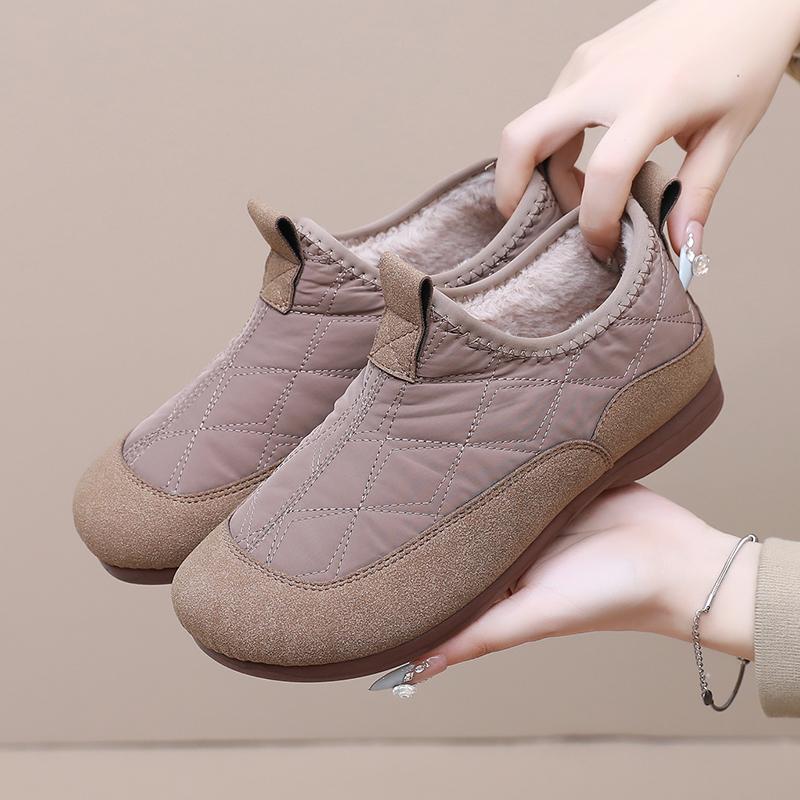 Men Women Winter Casual Flat Shoes NonSlip SlipOn Flat Warm Women's Soft Sole Cotton Non slip Lazy Cotton Lightweight Design for Easy Wear