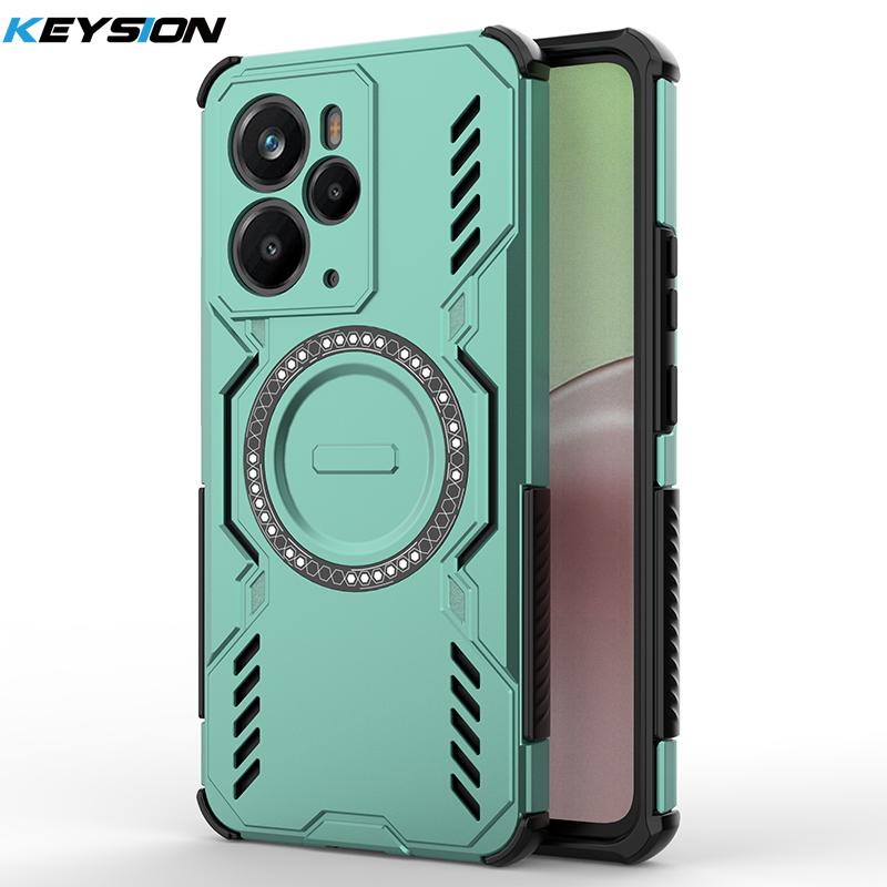 KEYSION Hollow Heat Dissipation Case for Realme 14 Pro+ 5G Magnetic Cooling Shockproof Phone Cover for OPPO Realme 14T 5G 14 5G