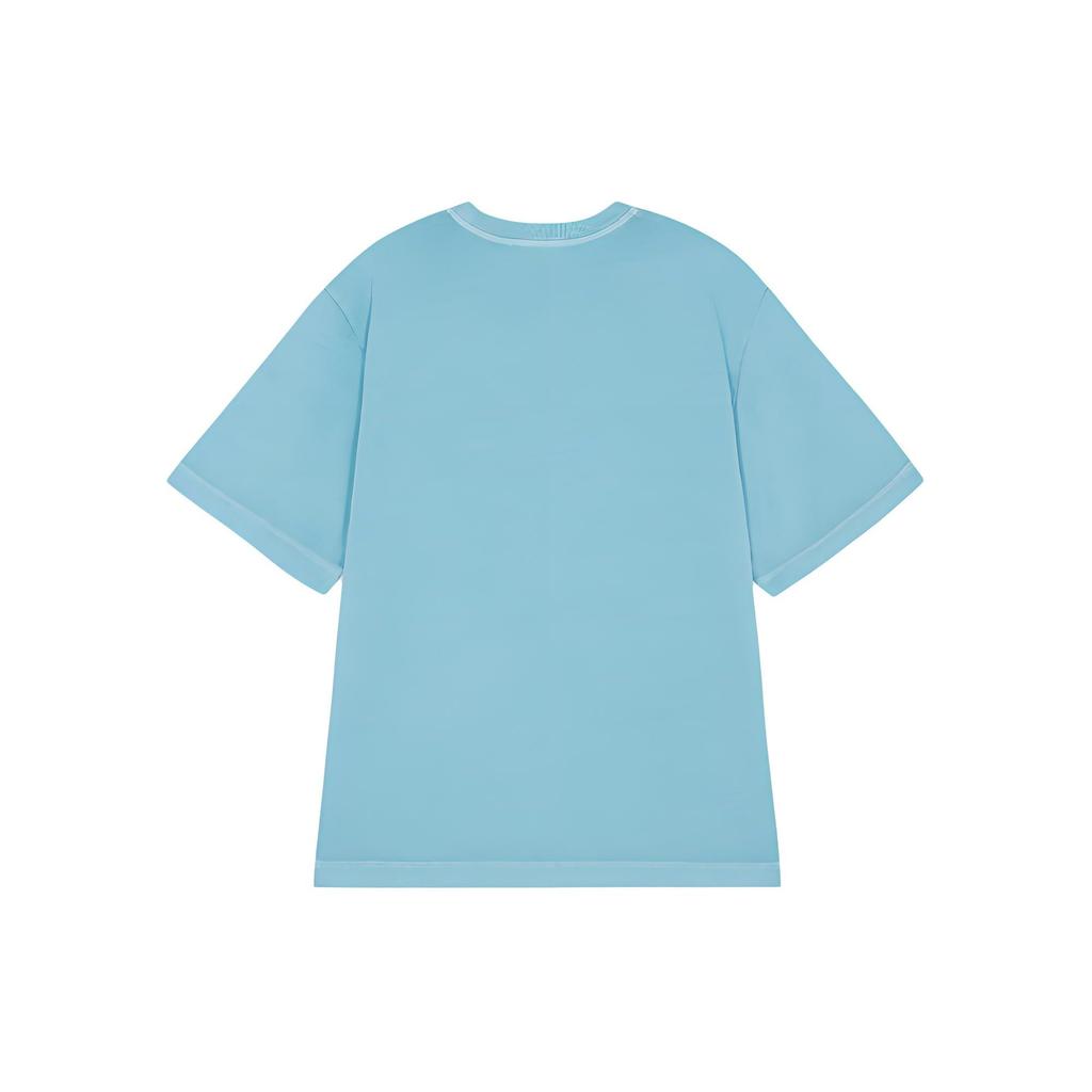 Maison Kitsune SS24 Solid Color Plain Knit Short Sleeve T-Shirt Men Tops Sky-Blue MM00124KJ0119-P435