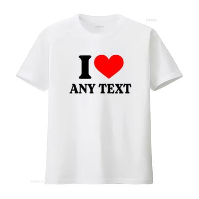 Personalizované dětské tričko I Heart s jakýmkoli textem, přizpůsobitelný design s láskou pro jedinečný styl, vintage vyprané tričko pro každodenní nošení