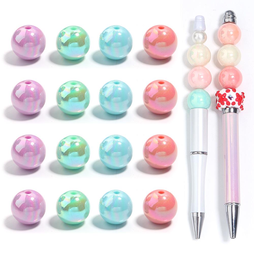 Akrylové Vánoční Série Jednobarevné Kulaté Korálky pro DIY Řetízky na Mobilní Telefon