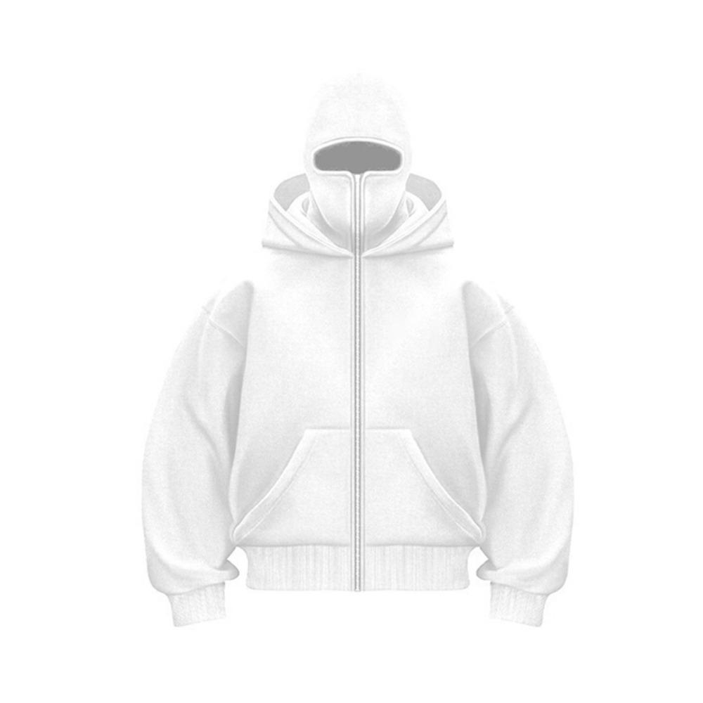 Schlichtes Design Kapuzen-Reißverschluss-Doppelkapuzen-Sweatshirt für Männer Frauen Herbst Winter Ins Style Partnerlook