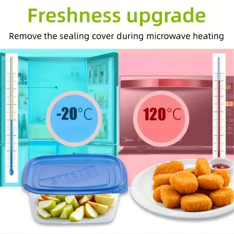 10 STÜCK Stapelbare Lebensmittelaufbewahrungsbox mit Deckel, BPA-Kunststoff Lunchbox für Müsli, Fleisch und Gemüse
