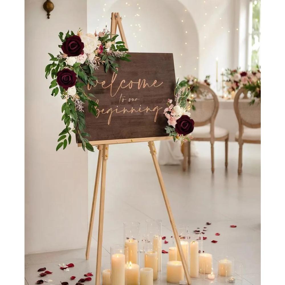 Artificial Flowers Velvet Roses 50 PCS Real Look Roses Bouquet Flowers for DIY Wedding Party Baby Shower Home Decoration