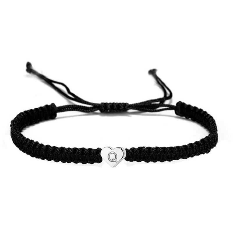 Pulsera de Acero Inoxidable Tejida a Mano con Forma de Corazón, Moderna Cadena de Plata con Forma de Corazón, Diseño Ajustable