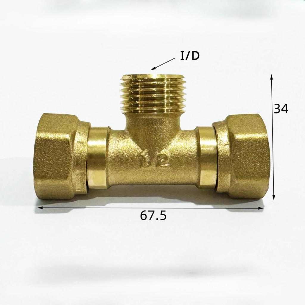 Various Types DN15 1/2" BSPP Male Female Tee 3 Ways Brass Pipe Fitting Connector Splitter Block Home Garden