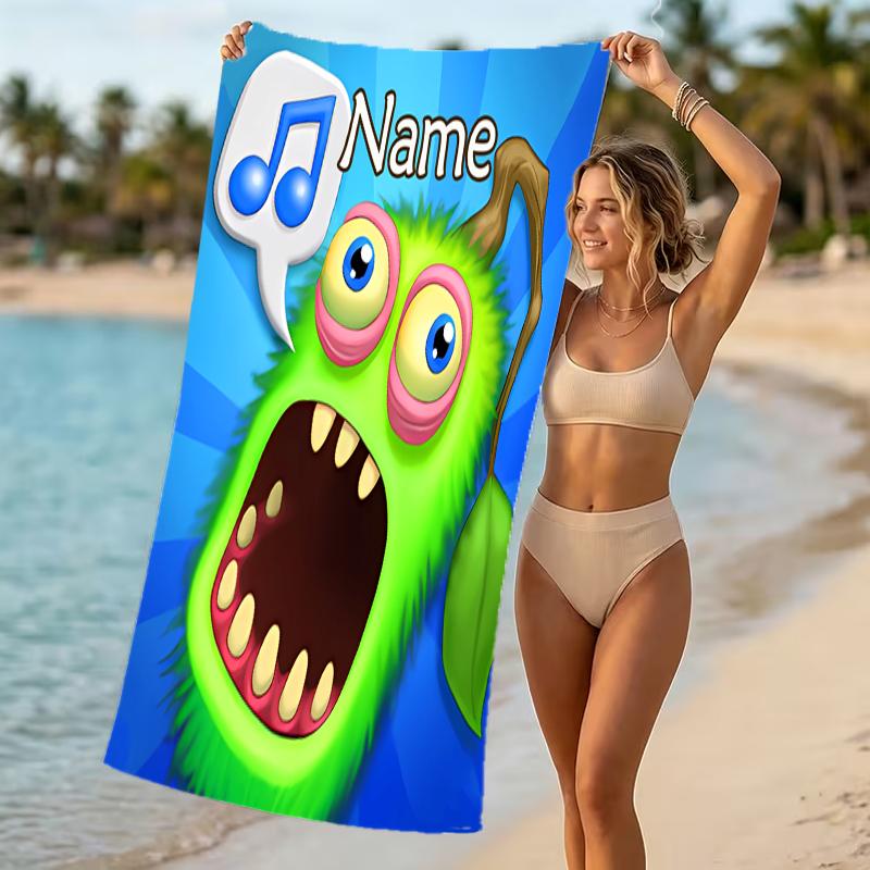 Customizable Personalized Beach Towels My Singing Monsters Themed designs.Suitable for the Beach, Yoga, Sports;ideal As Beach Accessories