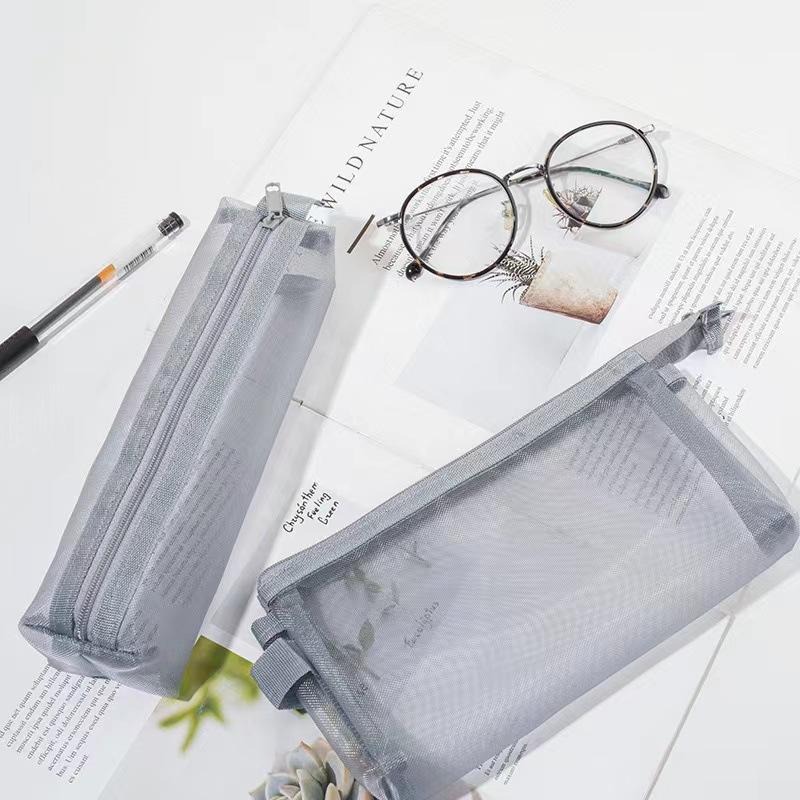 Netz-Federmäppchen Transparent Stifteetui Niedlich Einfach Ästhetische Tasche Organizer Büro Schulbedarf Für Schüler Schreibwaren