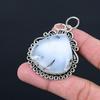 925 Sterling Silver Pear Dendrite Opal Stone Boho Bezel Mother Wedding Pendant