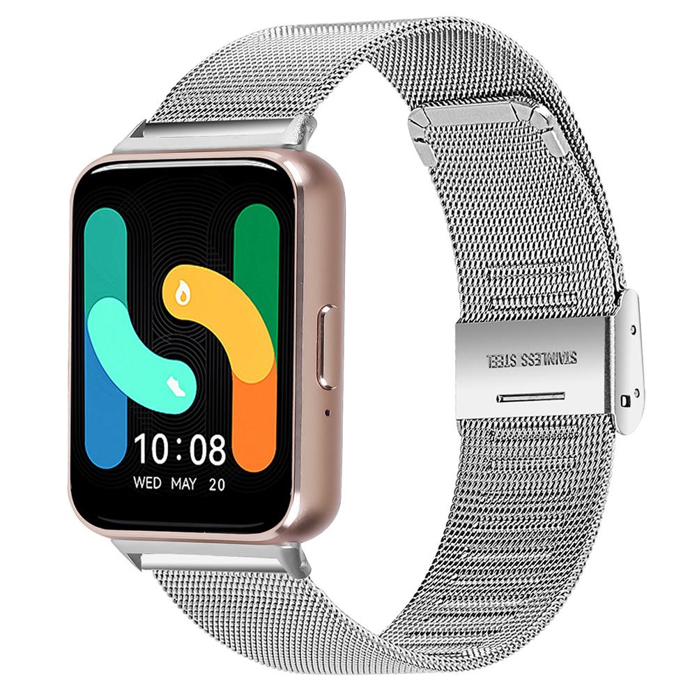 

Watch Band for Samsung Galaxy Fit3 SM-R390 Milanese Breathable Stainless Steel Strap Silver