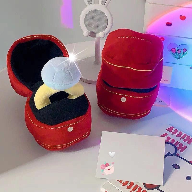 Set de Caja de Anillo de Peluche de Diamante Grande, Juguete Creativo de Peluche, Regalo de Cumpleaños, Propuesta, Regalo Sorpresa